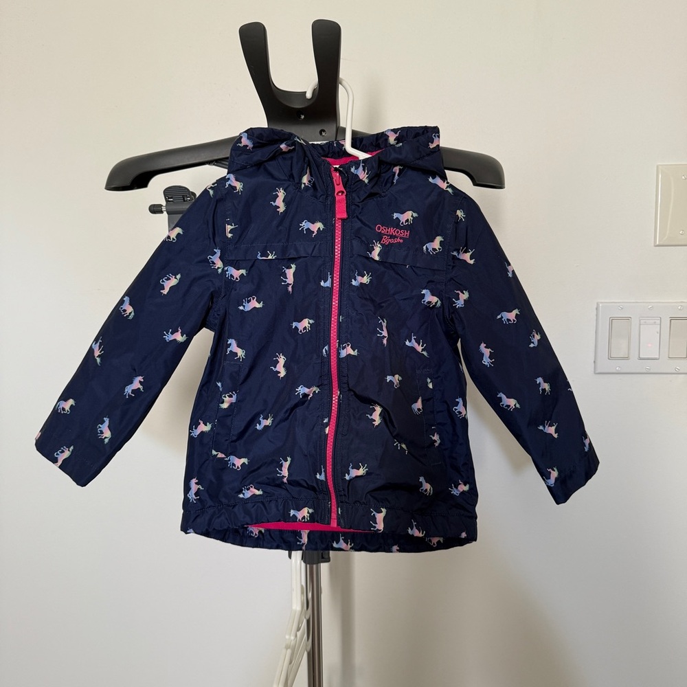 ❄️ ☔️ EEUC OSHKOSH GIRLS 3T FLEECED LINED RAIN JACKET